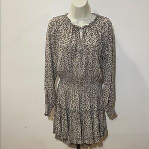Leopard Print Long Sleeve Dress